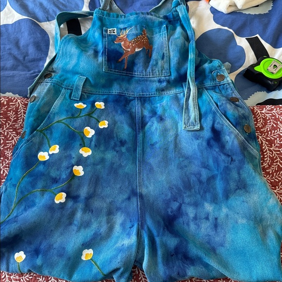 Lucy & Yak Denim - Lucy and Yak x We Are Hairy People hand painted dungarees / overalls
